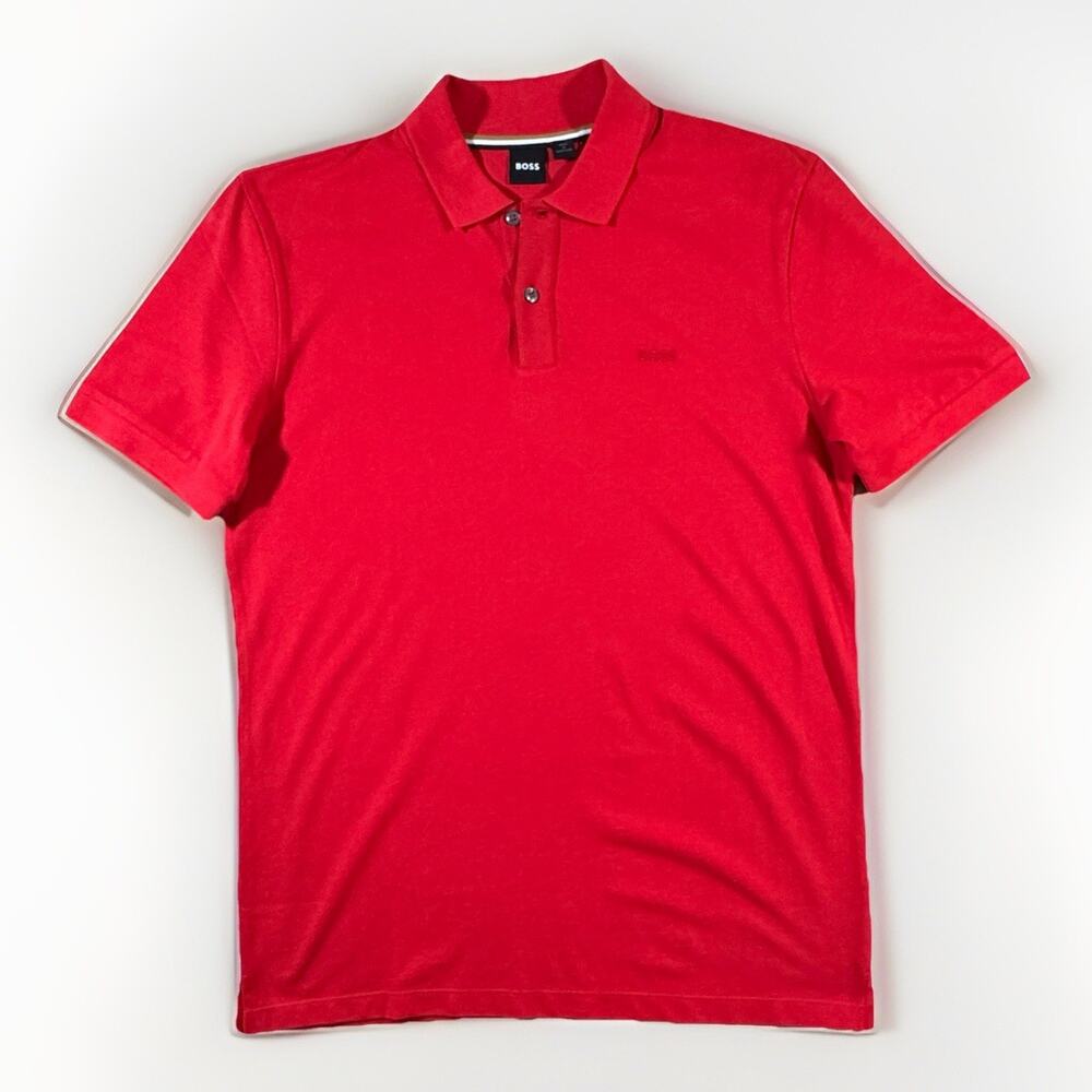 Boss Men’s Red Short Sleeve Polo Shirt Size Large NWOT